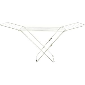 Home Vida Clothes Drying Rack Metal Winged Folding Clothes Airer with 18m Drying Space, Foldable Design, Indoor/Outdoor Use, White Home Vida Clothes Drying Rack Metal Winged Folding Clothes Airer with 18m Drying Space, Foldable Design, Indoor/Outdoor Use, White