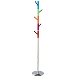 Premier Housewares Coat Stand with Acrylic Pegs Chrome/Multi-Coloured, H173 x W29 x D29cm Premier Housewares Coat Stand with Acrylic Pegs Chrome/Multi-Coloured, H173 x W29 x D29cm