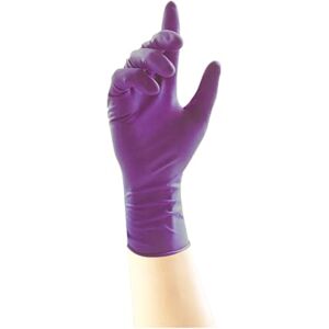 UNIGLOVES Stronghold GM0063 Nitrile Examination Multipurpose, Powder Free and Latex Free Disposable Gloves, AQL 0.65, Box of 100 Gloves, Purple, Medium UNIGLOVES Stronghold GM0063 Nitrile Examination Multipurpose, Powder Free and Latex Free Disposable Gloves, AQL 0.65, Box of 100 Gloves, Purple, Medium