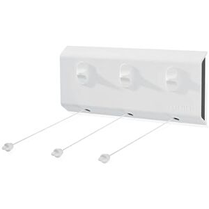 Leifheit Rollfix 150 Triple Longline Wall Airer, Three Wire Clothes Dryer Length 5m Each, White Leifheit Rollfix 150 Triple Longline Wall Airer, Three Wire Clothes Dryer Length 5m Each, White