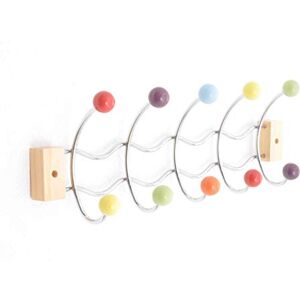 ASPECT Deluxe Wall-Mounted Hook/Coat Hanger-10 Hooks.Chrome Finish Frame & Multi-Color Ceramic Balls, Metal, Multi ASPECT Deluxe Wall-Mounted Hook/Coat Hanger-10 Hooks.Chrome Finish Frame & Multi-Color Ceramic Balls, Metal, Multi
