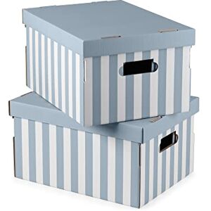 Compactor Mariniere Collection Set of 2 Shirt Cardboard Boxes, Size M, Blue, Bamboo Fiber Compactor Mariniere Collection Set of 2 Shirt Cardboard Boxes, Size M, Blue, Bamboo Fiber