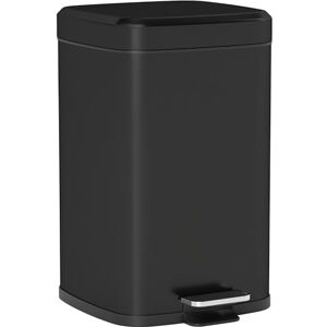 HOMCOM 20 Litre Pedal Bin, Fingerprint Proof Kitchen Rubbish Bin with Soft-close Lid, Foot Pedal and Removable Inner Bucket for Recycling and Waste, Black HOMCOM 20 Litre Pedal Bin, Fingerprint Proof Kitchen Rubbish Bin with Soft-close Lid, Foot Pedal and Removable Inner Bucket for Recycling and Waste, Black