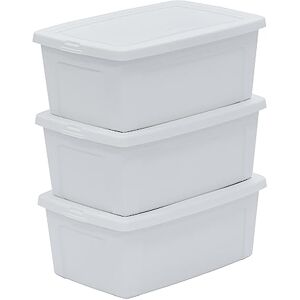 Iris Ohyama Versatile Storage Boxes, 11L, Set of 3, White, Easy Latch, Stackable, Durable Plastic, For Closet, Shelves, Classroom, Organisation, Toys, Art Supplies, Shoes, MCB-11 Iris Ohyama Versatile Storage Boxes, 11L, Set of 3, White, Easy Latch, Stackable, Durable Plastic, For Closet, Shelves, Classroom, Organisation, Toys, Art Supplies, Shoes, MCB-11