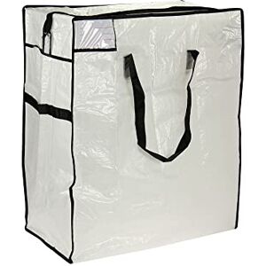 Household Essentials Medium Storage Bag, Clear Polyethylene with Black Trim Household Essentials Medium Storage Bag, Clear Polyethylene with Black Trim