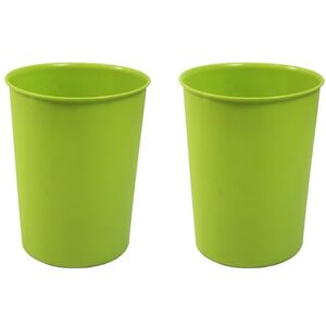 JVL Quality Vibrance Green Lightweight Plastic Waste Paper Basket Bin, Set of 2 JVL Quality Vibrance Green Lightweight Plastic Waste Paper Basket Bin, Set of 2
