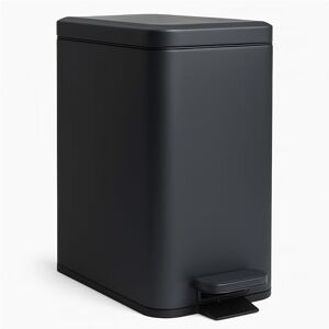Relaxdays 10L Pedal Bin with Soft Close, Inner Bucket, Narrow Design, Matte Dark Grey, 36x16x30cm Relaxdays 10L Pedal Bin with Soft Close, Inner Bucket, Narrow Design, Matte Dark Grey, 36x16x30cm