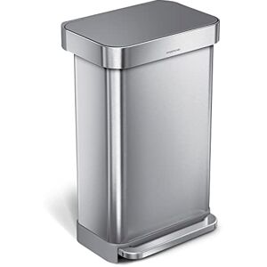 simplehuman CW2080 45L Rectangular Kitchen Pedal Bin with Liner Pocket, Silent Soft Close, Strong Pedal, Dent-Proof Lid, Brushed Stainless Steel with Grey Plastic Lid, W 40.5cm x H 65.5cm x D 33.8cm simplehuman CW2080 45L Rectangular Kitchen Pedal Bin with Liner Pocket, Silent Soft Close, Strong Pedal, Dent-Proof Lid, Brushed Stainless Steel with Grey Plastic Lid, W 40.5cm x H 65.5cm x D 33.8cm