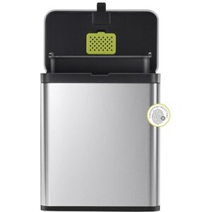 EKO Stainless Steel Kitchen Food Waste Compost Bin with Removable Inner Bucket and Deodorizer Compartment, 7L / 1.85 Gal Wall-Mounted Kitchen Trash Can with Swing Lid (Stainless & Black) EKO Stainless Steel Kitchen Food Waste Compost Bin with Removable Inner Bucket and Deodorizer Compartment, 7L / 1.85 Gal Wall-Mounted Kitchen Trash Can with Swing Lid (Stainless & Black)