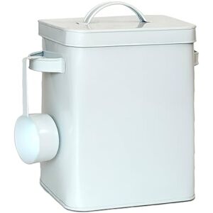 Relaxdays Metal, 6.5 L Storage Box with Dosing Aid, Pet Food, Airtight, Washing Powder Can, White, Iron, rubber, 6,5 L Relaxdays Metal, 6.5 L Storage Box with Dosing Aid, Pet Food, Airtight, Washing Powder Can, White, Iron, rubber, 6,5 L