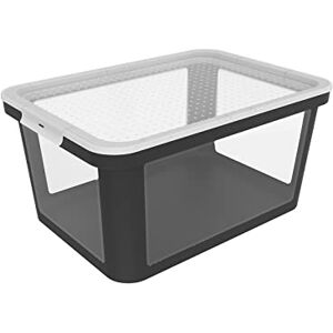 Rotho Albris Storage box 45l with lid, Plastic (PP recycled), transparent/black, 45l (57.0 x 39.2 x 27.0 cm) Rotho Albris Storage box 45l with lid, Plastic (PP recycled), transparent/black, 45l (57.0 x 39.2 x 27.0 cm)