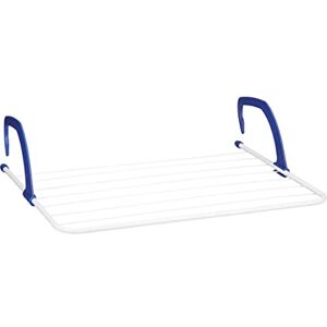 Relaxdays Drying Rack, Hanging Clothes Aires, For Radiator and Balcony, Large Dryer, 4.8 m, White, Iron, H x W: app. 18 x 64 cm Relaxdays Drying Rack, Hanging Clothes Aires, For Radiator and Balcony, Large Dryer, 4.8 m, White, Iron, H x W: app. 18 x 64 cm