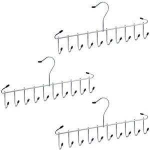 Relaxdays Belt Hangers, Set of 3, Metal, Space-Saving, 12 Hooks, Wardrobe & Closet Storage for Scarves, Tie Rack, Silver, Plastic, Iron, 15 x 35 x 4 cm Relaxdays Belt Hangers, Set of 3, Metal, Space-Saving, 12 Hooks, Wardrobe & Closet Storage for Scarves, Tie Rack, Silver, Plastic, Iron, 15 x 35 x 4 cm