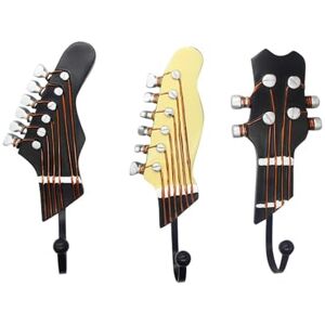 KUNGYO Vintage Guitar Shaped Decorative Hooks Rack Hangers for Hanging Clothes Coats Towels Keys Hats Metal Resin Hooks Wall Mounted Heavy Duty (3-Pack) KUNGYO Vintage Guitar Shaped Decorative Hooks Rack Hangers for Hanging Clothes Coats Towels Keys Hats Metal Resin Hooks Wall Mounted Heavy Duty (3-Pack)