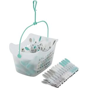 JVL Plastic Peg Basket with 72 Soft Grip Pegs, Aqua (19-216-283) JVL Plastic Peg Basket with 72 Soft Grip Pegs, Aqua (19-216-283)