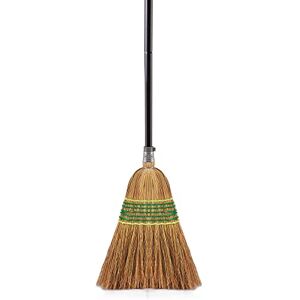 Yocada Heavy-Duty Corn Broom Commercial Indoor Outdoor Broom 59.8" Tall Perfect for Courtyard Garage Lobby Mall Market Floor Home Office Leaves Stone Dust Rubbish Yocada Heavy-Duty Corn Broom Commercial Indoor Outdoor Broom 59.8" Tall Perfect for Courtyard Garage Lobby Mall Market Floor Home Office Leaves Stone Dust Rubbish
