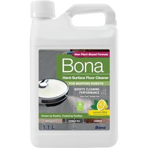 Bona Hard-Surface Floor Cleaner for Mopping Robots and Vacuums, Concentrate, Quick-drying and Streak-free, Lemon Mint 1.1L Bona Hard-Surface Floor Cleaner for Mopping Robots and Vacuums, Concentrate, Quick-drying and Streak-free, Lemon Mint 1.1L
