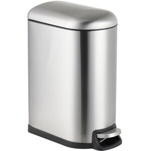 Relaxdays 10L Pedal Bin with Soft Close, Removable Inner Basket, Bathroom Cosmetic Lid, Silver 39x18.5x31.5cm Relaxdays 10L Pedal Bin with Soft Close, Removable Inner Basket, Bathroom Cosmetic Lid, Silver 39x18.5x31.5cm
