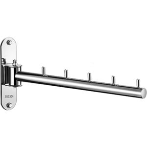Votmores Clothes Hanger Rack Swing Arm, Folding Clothes Hanger Wall Mounted Space Saving Drying Rack, Stainless Steel 304 Laundry Room Valet Hook Holder, Foldable Hanging Hook Rod (Silver) Votmores Clothes Hanger Rack Swing Arm, Folding Clothes Hanger Wall Mounted Space Saving Drying Rack, Stainless Steel 304 Laundry Room Valet Hook Holder, Foldable Hanging Hook Rod (Silver)