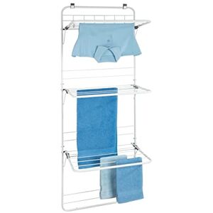 WENKO 63010100 Over the door laundry dryer Clothes stand for hanging up, Powder-coated metal, 51 x 142 x 41 cm, White WENKO 63010100 Over the door laundry dryer Clothes stand for hanging up, Powder-coated metal, 51 x 142 x 41 cm, White