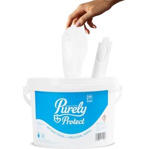 Blake & White Purely Protect Virucidal & Antibacterial Wipes Fast Drying Biodegradable Multi Purpose Cleaning Wipes for Household Surfaces Tub of 500 EN1276 & EN14480 Certified Blake & White Purely Protect Virucidal & Antibacterial Wipes Fast Drying Biodegradable Multi Purpose Cleaning Wipes for Household Surfaces Tub of 500 EN1276 & EN14480 Certified