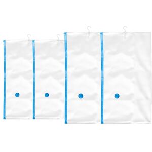 Relaxdays Vacuum Seal, Set of 4, 2 Different Sizes, Travel Clothes Protection, Hanging, Plastic Bag, Transparent, 140 x 70 x 1.5 cm Relaxdays Vacuum Seal, Set of 4, 2 Different Sizes, Travel Clothes Protection, Hanging, Plastic Bag, Transparent, 140 x 70 x 1.5 cm