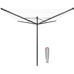 Brabantia Lift-O-Matic 50 Metres of Clothes Line Adjustable in Height UV-Resistant & Non-Slip Lining Umbrella System Rotary Dryer with Ground Spike 45 mm Anthracite ø 295 cm Brabantia Lift-O-Matic 50 Metres of Clothes Line Adjustable in Height UV-Resistant & Non-Slip Lining Umbrella System Rotary Dryer with Ground Spike 45 mm Anthracite ø 295 cm