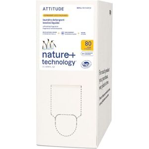 ATTITUDE Liquid Laundry Detergent Refill, EWG Verified, HE Compatible, Plant-Based & Vegan, Natural Laundry Soap, Citrus Zest Scent, 80 Loads, 2 Liters ATTITUDE Liquid Laundry Detergent Refill, EWG Verified, HE Compatible, Plant-Based & Vegan, Natural Laundry Soap, Citrus Zest Scent, 80 Loads, 2 Liters