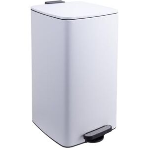 Relaxdays 30L Square Kitchen Bin with Soft-Close Lid, Removable Inner Bin, Matt White, 53x29x34cm Relaxdays 30L Square Kitchen Bin with Soft-Close Lid, Removable Inner Bin, Matt White, 53x29x34cm