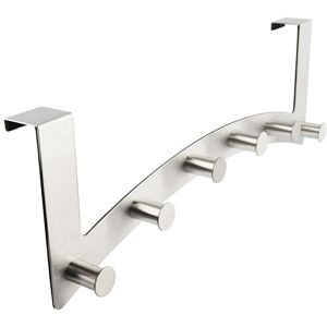 RICOO Over Door Hooks Hanger Heavy Duty Door Hanger with 6 Hooks, Stainless Steel Over Door Hook Rack for Coats, Hats, Bags, Clothes, Towels MH027S-6, 1 Piece RICOO Over Door Hooks Hanger Heavy Duty Door Hanger with 6 Hooks, Stainless Steel Over Door Hook Rack for Coats, Hats, Bags, Clothes, Towels MH027S-6, 1 Piece