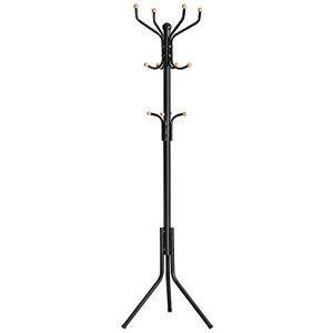 SONGMICS Coat Rack Stand, Coat Tree, Metal Hall Tree, Free Standing, 49 x 182 cm, 12 Hooks, for Clothes, Hats, Bags, Black RCR19B SONGMICS Coat Rack Stand, Coat Tree, Metal Hall Tree, Free Standing, 49 x 182 cm, 12 Hooks, for Clothes, Hats, Bags, Black RCR19B