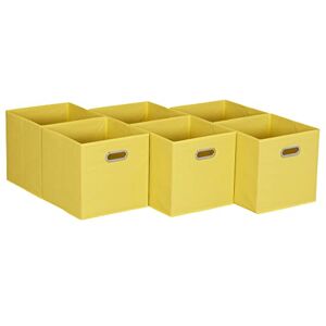 Household Essentials Yellow Fabric Storage Bins with Handle, Bright (Pack of 6) Household Essentials Yellow Fabric Storage Bins with Handle, Bright (Pack of 6)