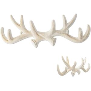 Comfify Vintage Cast Iron Deer Antlers Wall Hooks Antique Finish Metal Clothes Hanger Rack w/Hooks Includes Screws and Anchors in Antique White Comfify Vintage Cast Iron Deer Antlers Wall Hooks Antique Finish Metal Clothes Hanger Rack w/Hooks Includes Screws and Anchors in Antique White