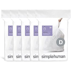 Simplehuman Code D Trash Bags - 100 Count, White Simplehuman Code D Trash Bags - 100 Count, White