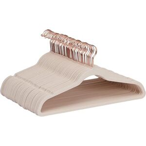 Amazon Basics Slim Velvet, Non-Slip Suit Clothes Hangers, Pack of 50, Blush Pink/Rose Gold Amazon Basics Slim Velvet, Non-Slip Suit Clothes Hangers, Pack of 50, Blush Pink/Rose Gold