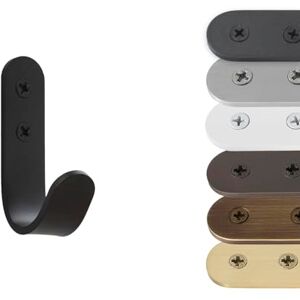 EVI Herrajes Hook Towel Holder Black Wall Hook Stainless Steel Screw-Mount for Hanging Clothes, Towels, or Accessories Mod. 183CTNG EVI Herrajes Hook Towel Holder Black Wall Hook Stainless Steel Screw-Mount for Hanging Clothes, Towels, or Accessories Mod. 183CTNG