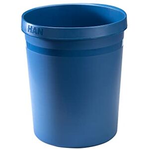 HAN Grip Karma Waste Paper Bin 15 Pieces, Contemporary Waste Paper Bin, Sturdy, Made from 80-100% Recycled Material, 18 Litre Volume, Eco Blue, 18198-16 HAN Grip Karma Waste Paper Bin 15 Pieces, Contemporary Waste Paper Bin, Sturdy, Made from 80-100% Recycled Material, 18 Litre Volume, Eco Blue, 18198-16