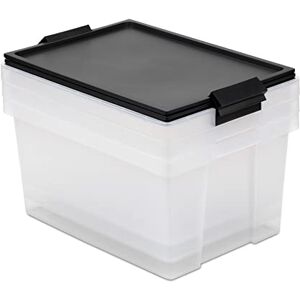 TATAY Set of 3 Storage Boxes with Lid, 35 L Capacity, with Handles, Lid 100% recycled materials, BPA Free, Black. Measures 37 x 51 x 26 cm TATAY Set of 3 Storage Boxes with Lid, 35 L Capacity, with Handles, Lid 100% recycled materials, BPA Free, Black. Measures 37 x 51 x 26 cm