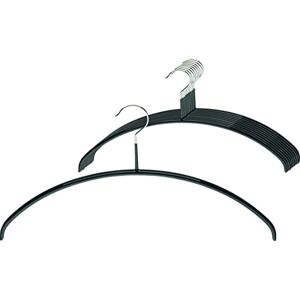 MAWA Hanger for Clothes, Economic P, Set of 10, Space Saving and Non-Slip, Round-Shaped, Top Hanger for T-Shirts and Jumpers, 360° Rotatable, with Anti-Slip Coating, 40 cm, Black MAWA Hanger for Clothes, Economic P, Set of 10, Space Saving and Non-Slip, Round-Shaped, Top Hanger for T-Shirts and Jumpers, 360° Rotatable, with Anti-Slip Coating, 40 cm, Black