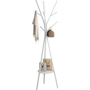 HOME BI Homebi Coat Rack Hat Stand Free Standing Display Hall Tree Metal Hat Hanger Garment Storage Holder with 9 Hooks for Clothes Hats and Scarves in Black,17.72"Wx17.72"Dx70.87"H (White) HOME BI Homebi Coat Rack Hat Stand Free Standing Display Hall Tree Metal Hat Hanger Garment Storage Holder with 9 Hooks for Clothes Hats and Scarves in Black,17.72"Wx17.72"Dx70.87"H (White)