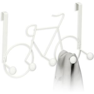 Relaxdays Coat Hooks, Bicycle Design, 5 Hangers, Clothes Rail, Jacket Holder for Door & Wall, 22 x 32 x 10 cm, White, Steel Relaxdays Coat Hooks, Bicycle Design, 5 Hangers, Clothes Rail, Jacket Holder for Door & Wall, 22 x 32 x 10 cm, White, Steel