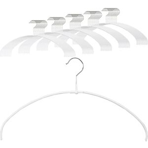 MAWA Light Clothes Hangers, Set of 50 Space-Saving Non-Slip Hangers, Ideal for T-Shirts, Tops and Lightweight Jumpers, with 360° Rotating Hook and Non-Slip Coating, 40 cm, White MAWA Light Clothes Hangers, Set of 50 Space-Saving Non-Slip Hangers, Ideal for T-Shirts, Tops and Lightweight Jumpers, with 360° Rotating Hook and Non-Slip Coating, 40 cm, White