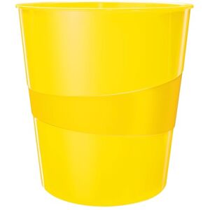 Leitz WOW 52781016 Waste Paper Bin, Pack of 6, 15 Litres, Plastic, Yellow, Leitz WOW 52781016 Waste Paper Bin, Pack of 6, 15 Litres, Plastic, Yellow,