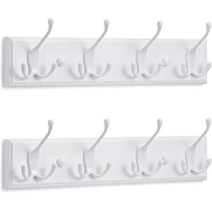LARHN White Coat Hooks Wall Mounted Coat Rack (2-Pack) 4 Triple White Coat Hooks for Wall 42 cm All Fixings Included for Quick & Easy Installation LARHN White Coat Hooks Wall Mounted Coat Rack (2-Pack) 4 Triple White Coat Hooks for Wall 42 cm All Fixings Included for Quick & Easy Installation