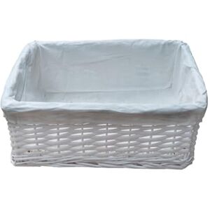 ARPAN Small White Wicker Storage & Hamper Basket with White Cloth Lining – Small Baskets for Xmas, Wedding, Confetti & Parties, Snack Basket ARPAN Small White Wicker Storage & Hamper Basket with White Cloth Lining – Small Baskets for Xmas, Wedding, Confetti & Parties, Snack Basket