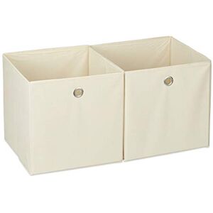 Relaxdays Storage Box Set of 2, Square, Shelf Storage Basket, Square Bins 30x30x30 cm, Beige Relaxdays Storage Box Set of 2, Square, Shelf Storage Basket, Square Bins 30x30x30 cm, Beige