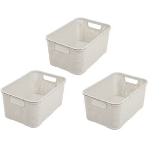 BranQ Home essential Wicker Basket Small 7 litres, Cream, 3 set (pack of 1) BranQ Home essential Wicker Basket Small 7 litres, Cream, 3 set (pack of 1)