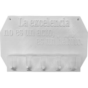 WELL HOME MOBILIARIO & DECORACIÓN Well Home Wall Key Hanger Excellence is not an Act, It's a Habit White WELL HOME MOBILIARIO & DECORACIÓN Well Home Wall Key Hanger Excellence is not an Act, It's a Habit White
