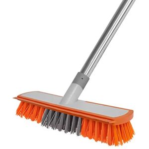 Woobroo 2 in 1 Floor Brush Indoor/Outdoor Push Broom,Scrubbing Brush Heavy Duty with Squeegee/Handle for Cleaning Kitchen,Bathroom,Garage Floor,Patio,Concrete,Rug Woobroo 2 in 1 Floor Brush Indoor/Outdoor Push Broom,Scrubbing Brush Heavy Duty with Squeegee/Handle for Cleaning Kitchen,Bathroom,Garage Floor,Patio,Concrete,Rug