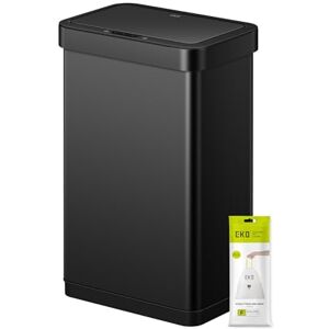 EKO Econova 50L Sensor Bin, Stainless Steel Automatic Kitchen Bin, Rectangular Electric Waste Bin with Soft-Close Lid, Fingerprint-Resistant, Matt Black EKO Econova 50L Sensor Bin, Stainless Steel Automatic Kitchen Bin, Rectangular Electric Waste Bin with Soft-Close Lid, Fingerprint-Resistant, Matt Black